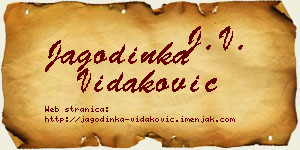Jagodinka Vidaković vizit kartica